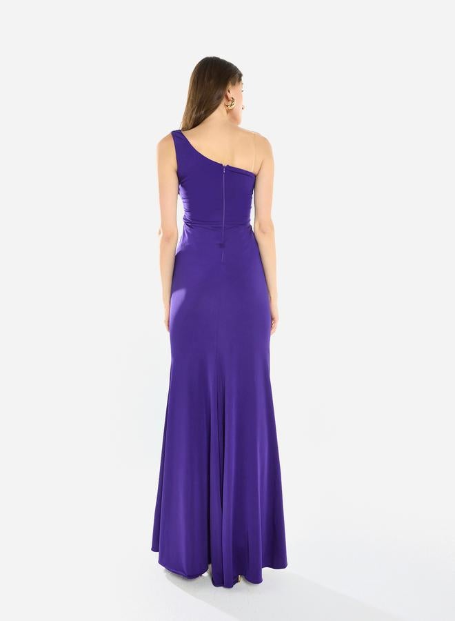 House of Moda Women One Shoulder Draped Evening Maxi Dress - Image 5